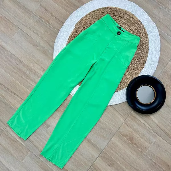 Pantalon De Tela Verde