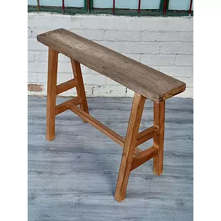 Banqueta Rústica De Madera Maciza