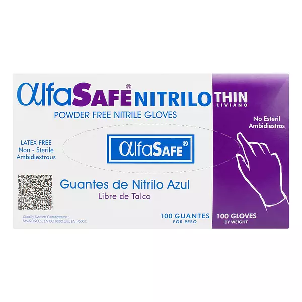 Guantes De Nitrilo Alfasafe Talla L