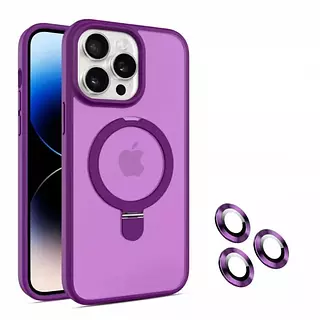 Case Magsafe Morado Mate Soporte Iphone15pro