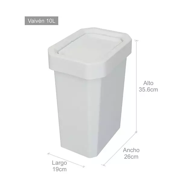 Papelera Estra Estrabins Vaiven Blanco 10l