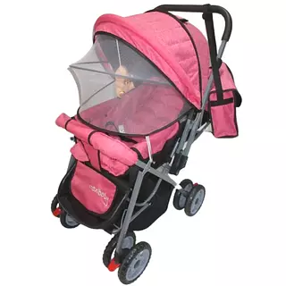 Coche Jm Maxibaby Rosa + Pañalera