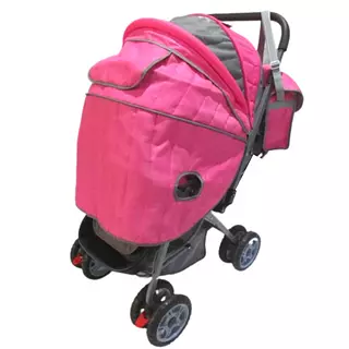 Coche Jm Maxibaby Rosa Gris + Pañalera