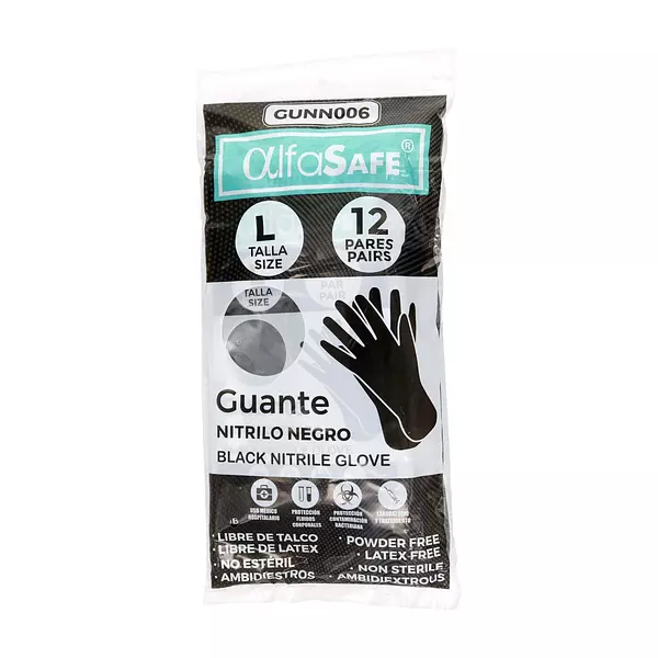 Guantes Nitrilo Negro Talla L