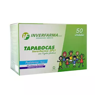 Tapabocas Pediatrico Azul