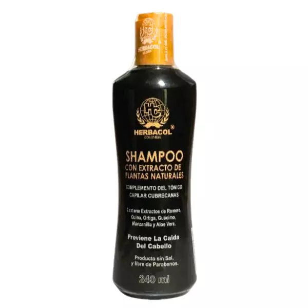 Shampoo Con Extracto De Plantas Naturales 240 Ml Herbacol