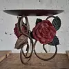 Soporte Para Vela Decorado Con Rosas En Resina