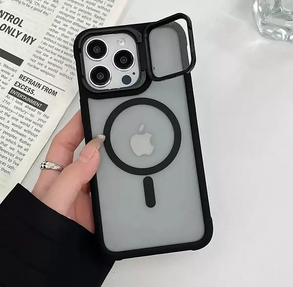 Case Magsafe Mate Borde Negro Protec. Camara Iphone14