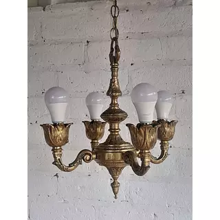 Lámpara Aranaña Bronce 1940 Hollywood Regency