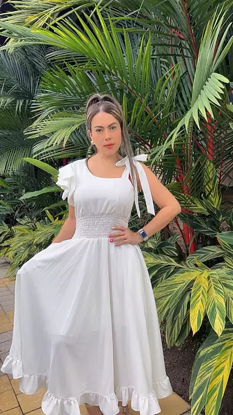 Vestido Blanco Manga Bolero