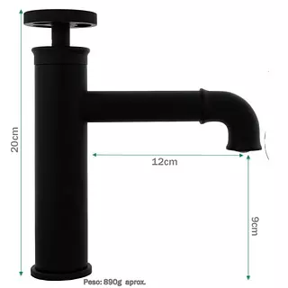 Griferia Monocontrol Baja Industry Negra