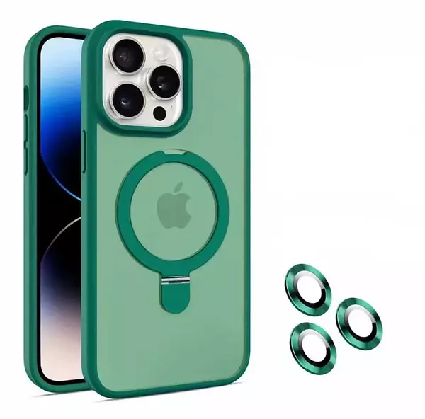 Case Magsafe Verde Mate Soporte Iphone15