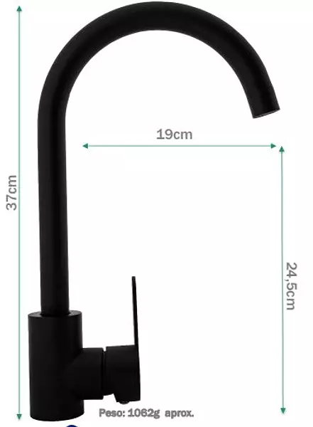 Llave Lavaplatos Negro Monocotrol