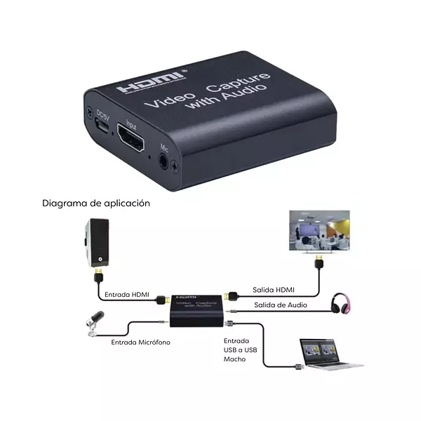 Capturadora De Video Usb Hdmi Con Audio Y Micrófono