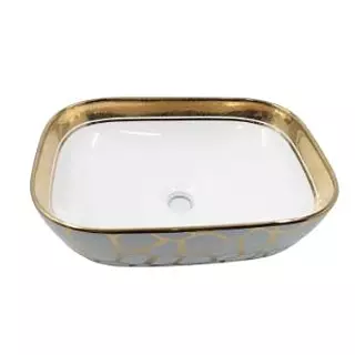 Lavamanos Craquelado Dorado