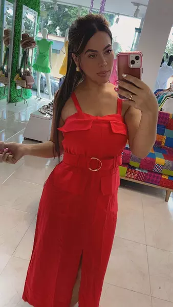 Vestido Rojo Abertura