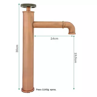 Llave Lavamanos Monocontrol Alto Rojo Laton