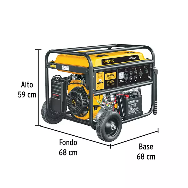 Generador Portátil 6.6 Kw Motor A Gasolina, Pretul