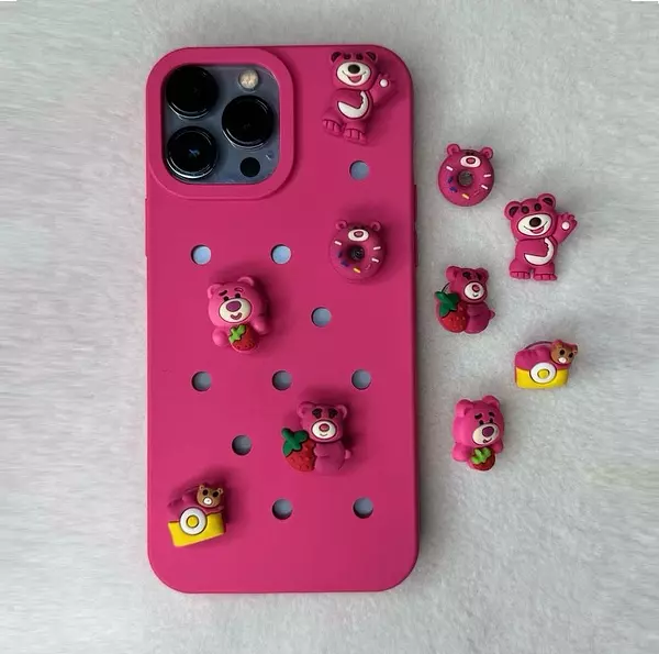 Case Apliques Fucsia Iphone15pro+