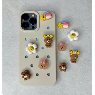 Case Apliques Beige Iphone13pro+