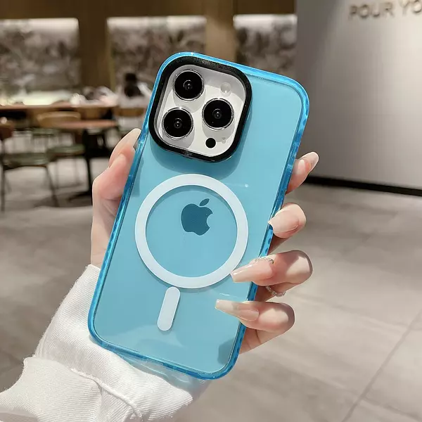 Case Magsafe Azul Translucido Iphone11