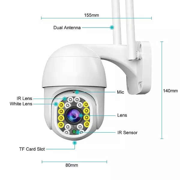 Camara De Seguridad Ptz Domo Exterior Interior Infrarrojo