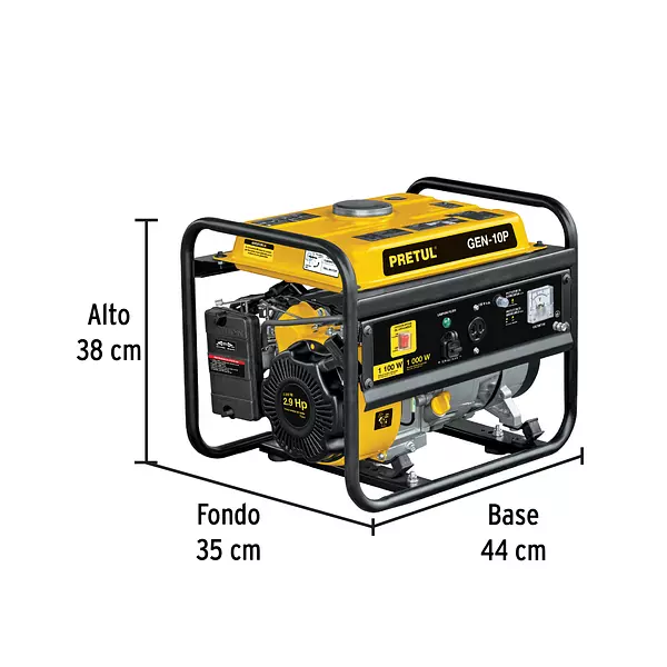 Generador Portátil 1.1 Kw Motor A Gasolina, Pretul