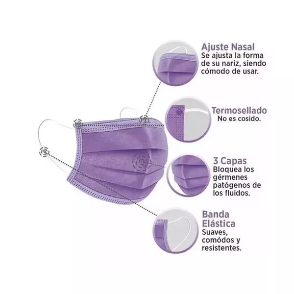 Tapabocas Morado