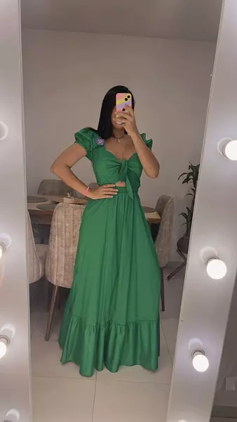 Vestido Verde Mangas