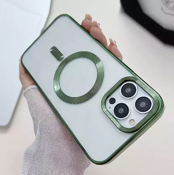 Case Magsafe Borde Verde Iphone15pro+