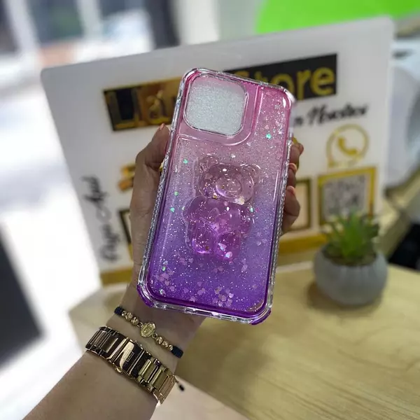 Case Oso Degradé Rosado-Morado Iphone15pro+