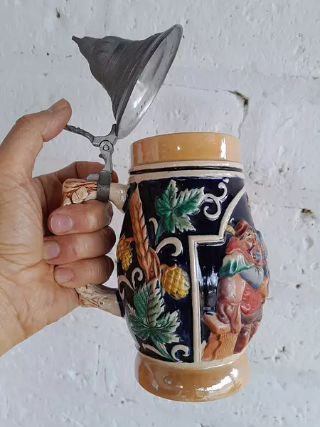 Jarro Cervecero Con Tapa De Peltre - Alemania 1940