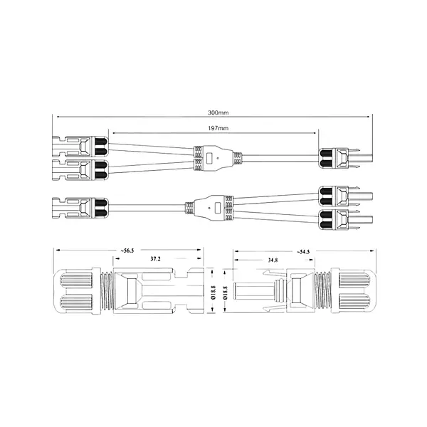 Conector Solar Mc4 Tipo Y Flexible Par Con Retie