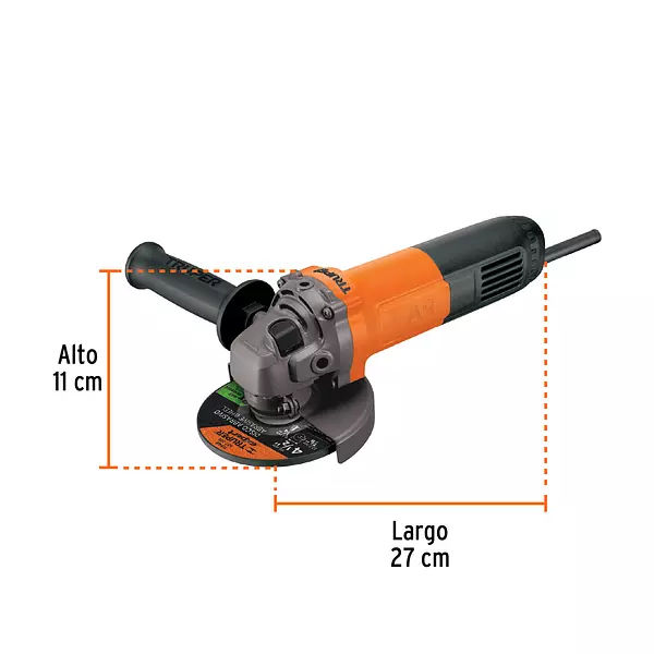 Pulidora Angular 4-1/2", 800w, Truper Pro