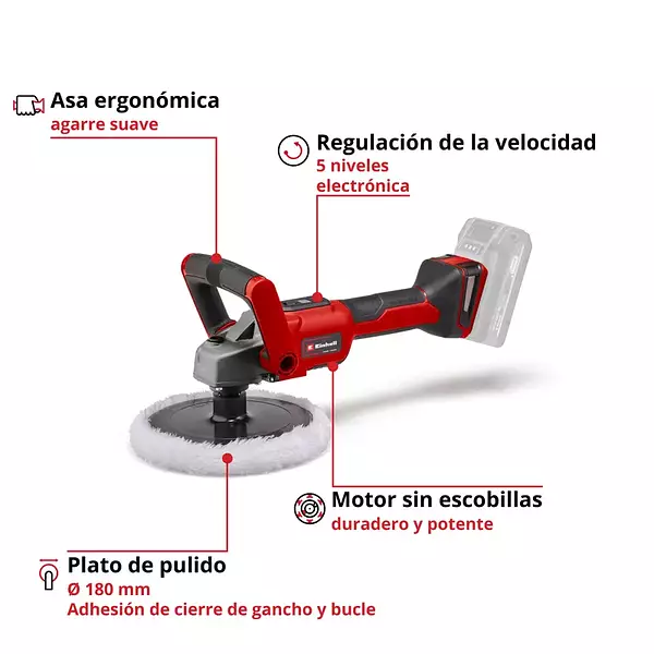 Pulidora Polichadora Inalámbrica 180mm (Sólo Equipo)