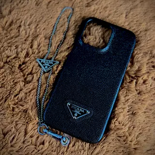 Case Lujo Prada Negro , Iphone 14 Pro Max