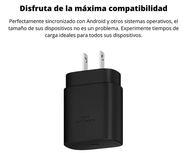 Cargador Samsung Tipo C - Tipo C Carga Rápida 25w