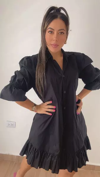 Vestido Negro Manga