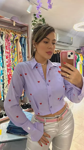 Camisa Lila Corazones