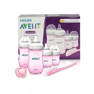 Set Avent Natural Tetero-Entretenedor Rosado