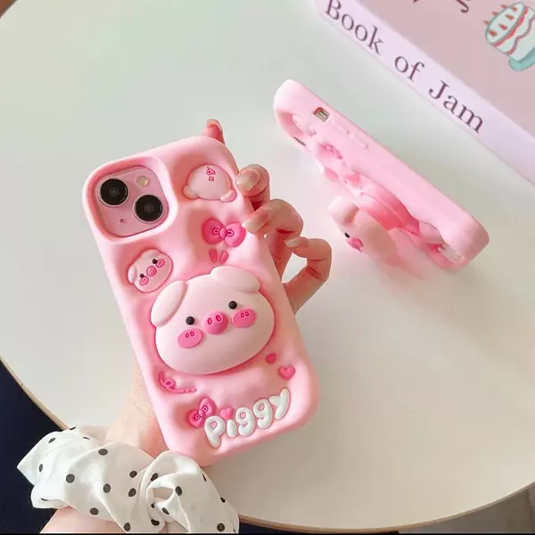 Case Piggy Diseño Animado Con Soporte Para Iphone 11