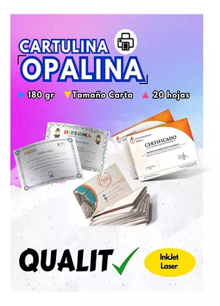 Papel Opalina Crema 180gr Carta X20 Hojas