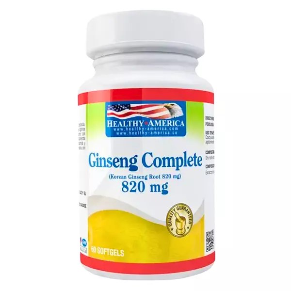 Ginseng Complete 820 Mg 60 Softgels Healthy America