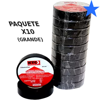 Cinta Aislante Negra Grande 18.3 Metros Largo