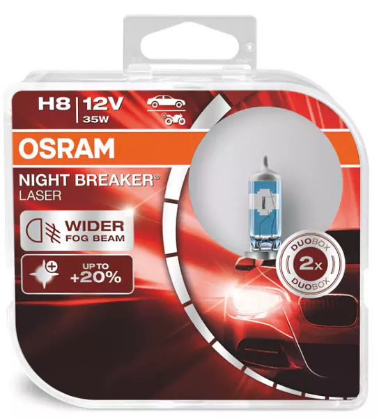 Bombillo H8 Osram 150% + Luz 12v