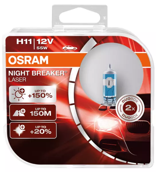 Bombillo H11 Osram 150 % + Luz 12v