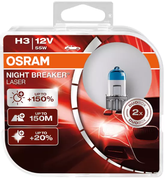 Bombillo H3 Osram 150 % + Luz 12v