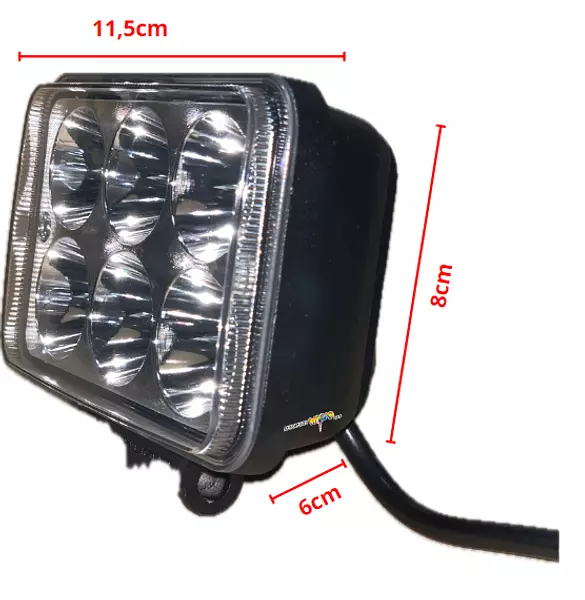 Exploradora Rectangular 6 Led Blanca 12v-36v