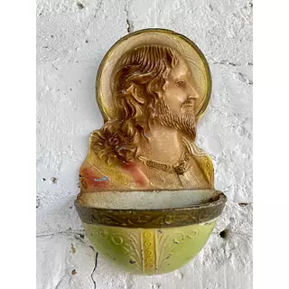 Benditero Francés De Peltre Sagrado Corazón De Jesús 1920