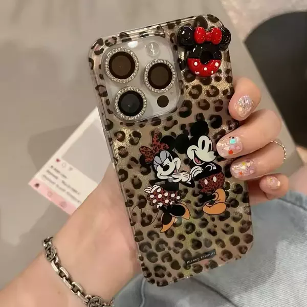 Case Diseño Minnie Y Mickey Animal Print Iphone 12 Pro+